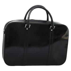 GUCCI Business Bag Enamel Black Auth bs23505